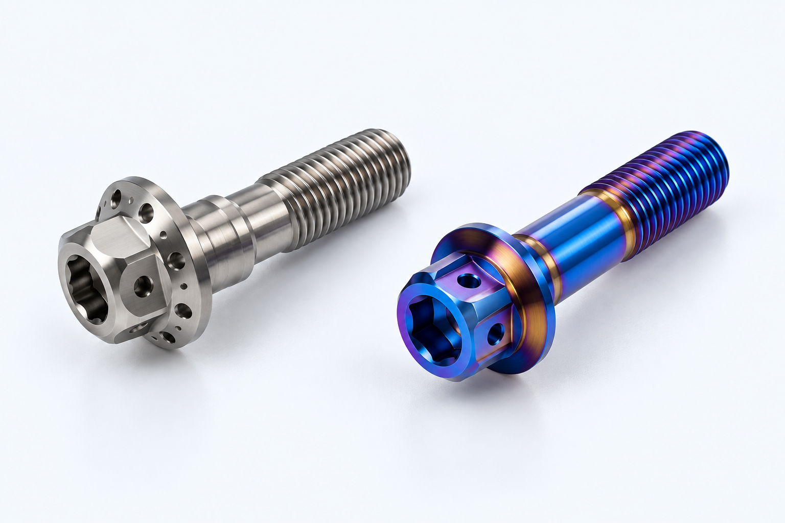 Custom titanium bolts with non-standard designs