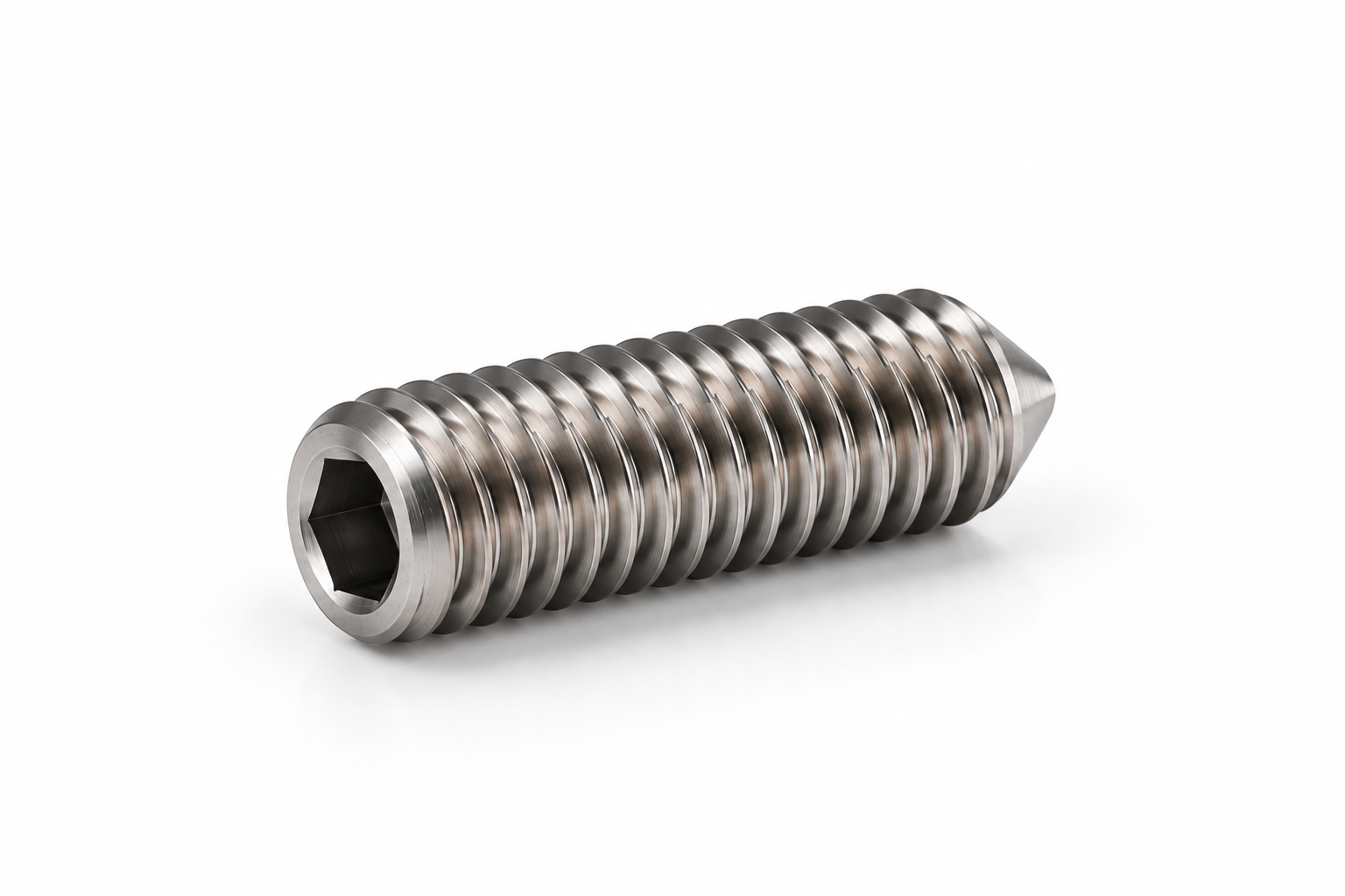 Titanium hex socket set screw