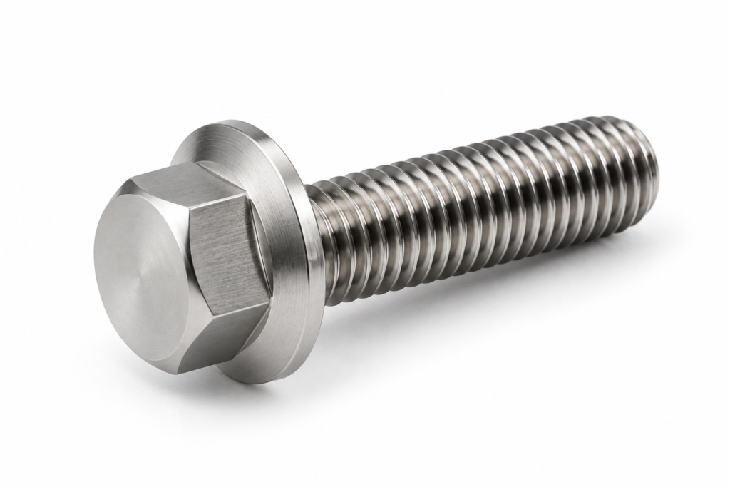 Titanium flange bolt for industrial fastening applications