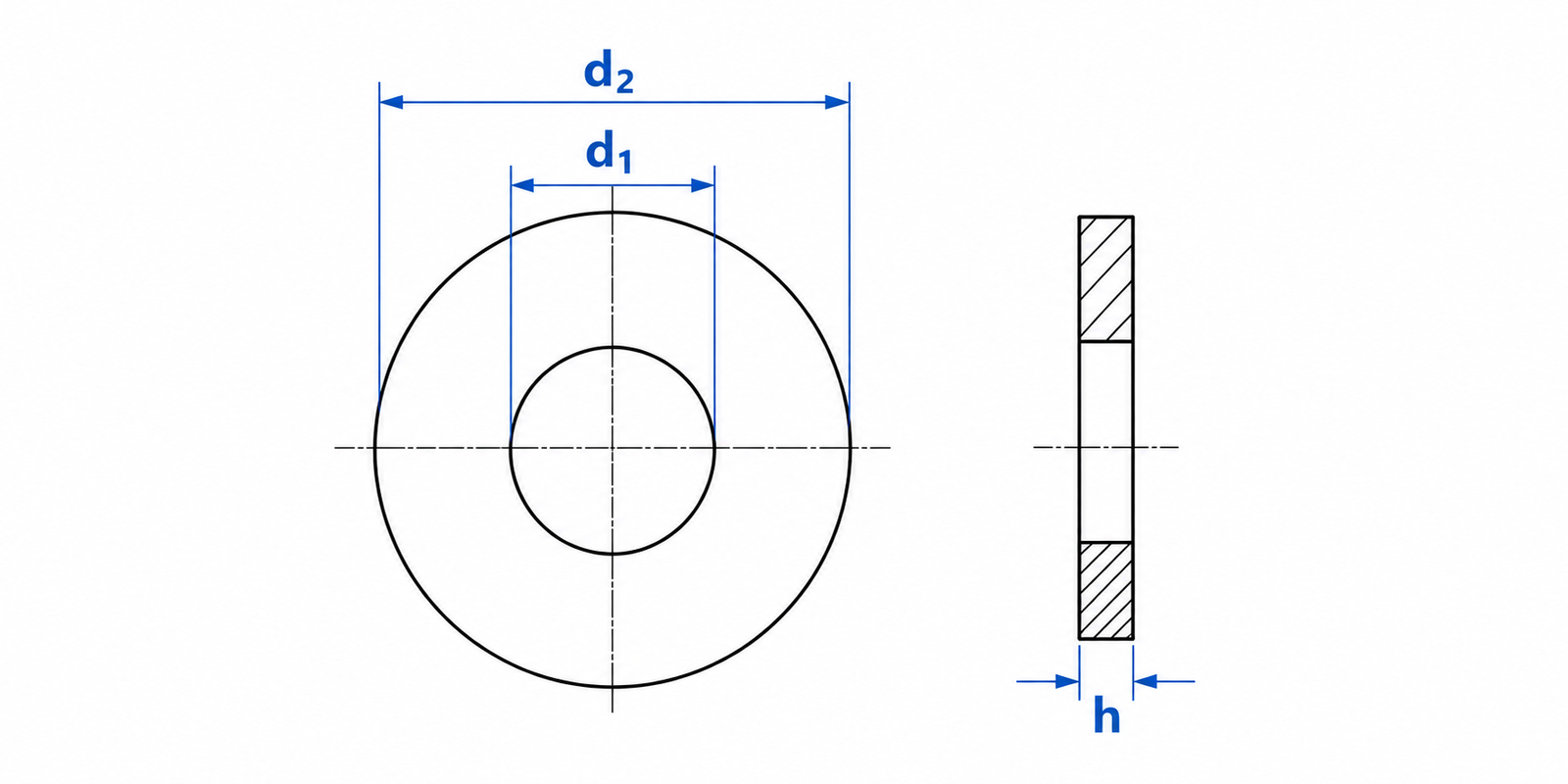 Titanium Fender Washer Dimensional Diagram