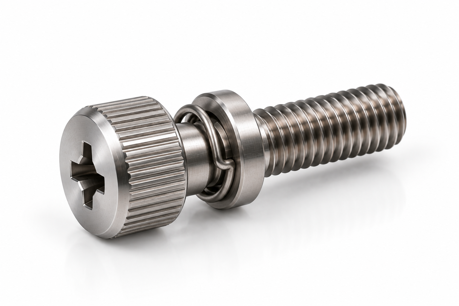 Titanium captive screw with retaining assembly