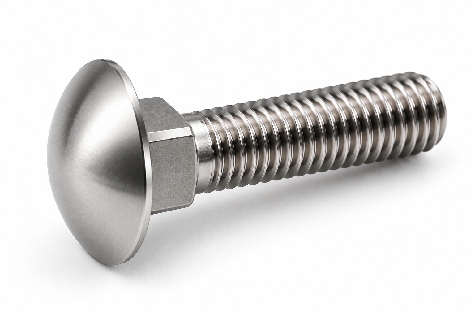 Titanium carriage bolt with square neck for secure fastening