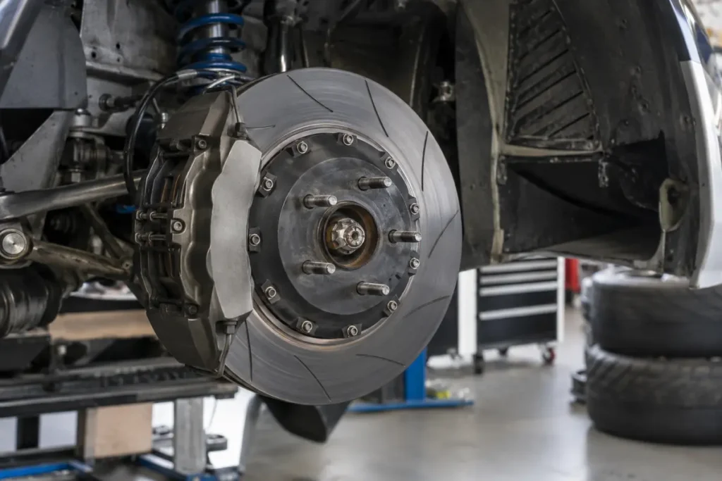 Performance car brake and wheel hub assembly — generated application illustration